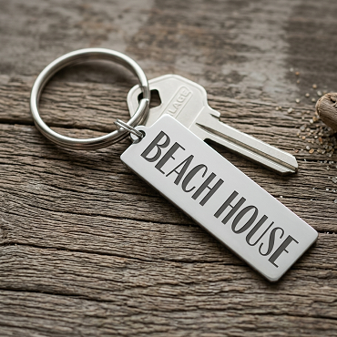 Beach House Keychain Coastal Vacation Home Gift